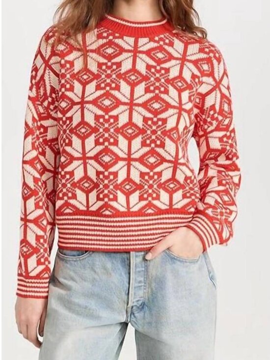THE GREAT. Sweaters - THE GREAT. snowflake pullover sweater in alpine spice Size 2: US M (8–10)